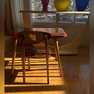 Traditional Russian Khokhloma Children's Furniture Set